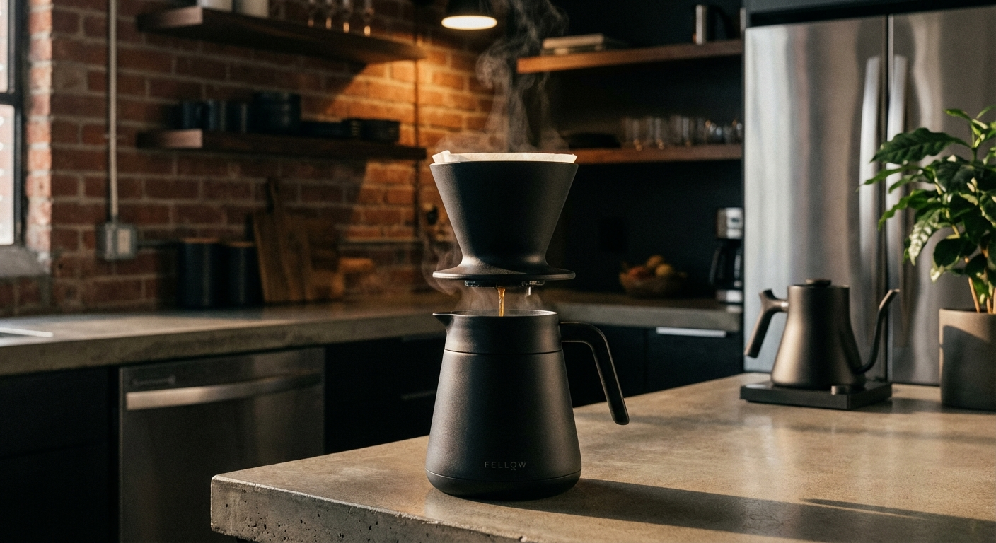 Fellow Stagg XF pour over dripper in matte black with ratio aid and vacuum-insulated walls