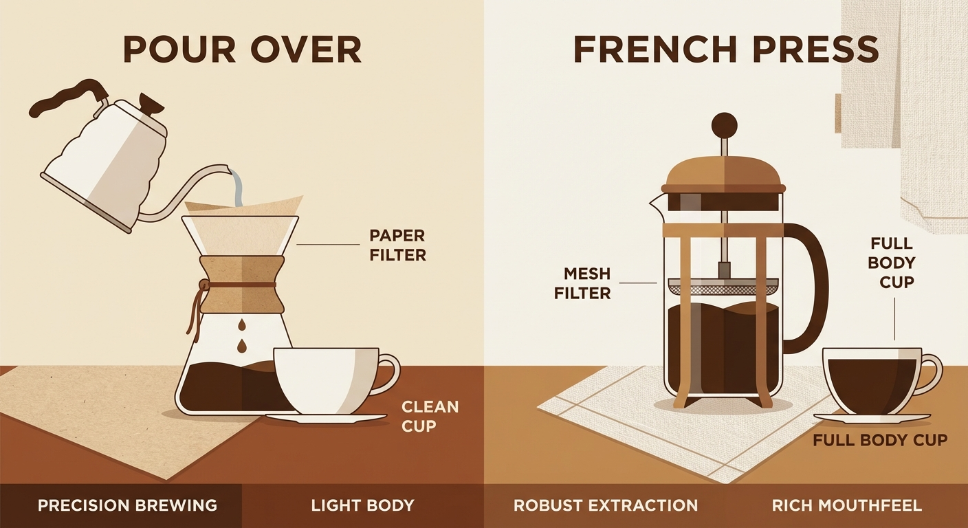 Pour Over vs French Press: Which Makes Better Coffee?: comparison image for Table of Contents